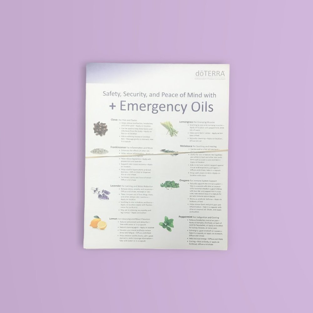 Emergency Oils Doterra tear pad sheets